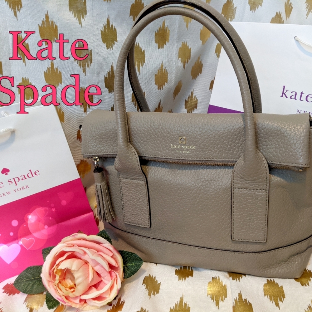 te Spade Gray Leather Satchel SouthPort Ave Handbag